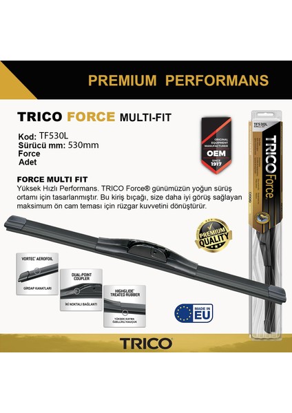 Force Multıfıt Tek Silecek 530MM