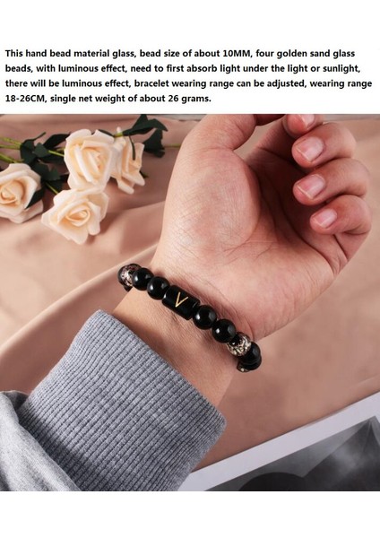 Sırlı Boncuklu Erkek Bileklik - Siyah (Yurt Dışından) fiyatları