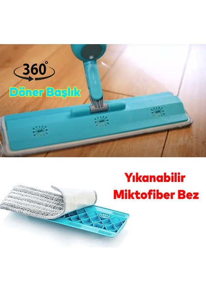 Ev Ofis Işyeri Cam Duvar Parke Yer Zemin Silme Temizleme Püskürtmeli Su Hazneli Mop indirimleri