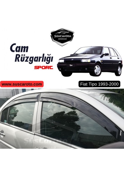 Fiat Tipo 1993-2000 Uyumlu Mugen Cam Rüzgarlığı Seti Piano Black 4'lü