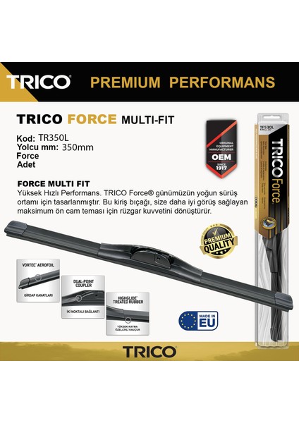 Force Multıfıt Tek Silecek 350MM