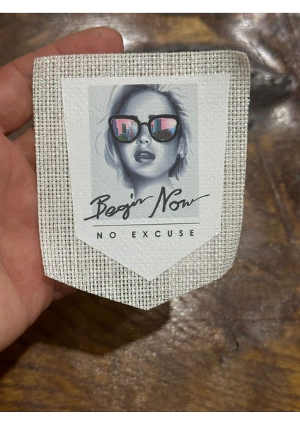 10X8 cm Parlak Hasır Cep Yama Arma Dikiş Gömlek Cep