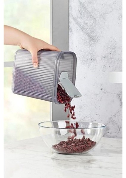 T.concept Plastik Erzak Kabı, Saklama Kabı, Pratik Kapaklı 2.5 Litre Gri Renk fiyatları