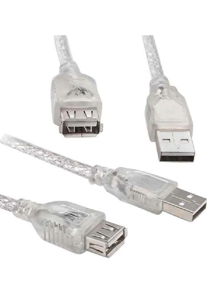 Ata Elektronik 10 Metre 10MT 5 Metre Kaliteli 5mt USB 2.0 Şeffaf USB Uzatma Kablo Wifi Anten Ip Kamera Pc Bilgisayar Tv USB Mouse Klavye Yazıcı Flash Uzatıcı Dişi Erkek - Gerçek USB 2.0