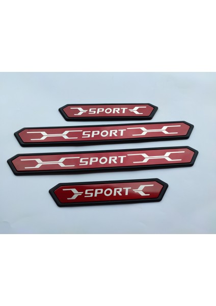 Otomobil Parçaları 2023 Peugeot 2008 Araba Aksesuarları Plastik Kapı Eşiği Koruma Itişme Plaka Trim Şekillendirici Kırmızı 4 Adet (Yurt Dışından)