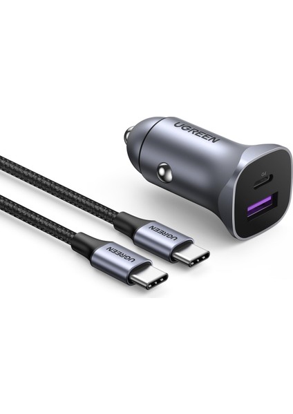 Pd 30W Scp 22.5W Type-C USB Alüminyum Araç Çakmaklık Şarjı