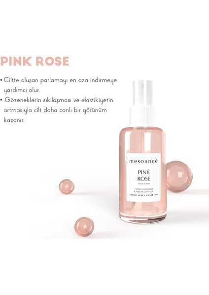 Pink Rose Facial Toner - Cilt Sebumu Dengeleyici Tonik Suyu 100 ml fiyatları