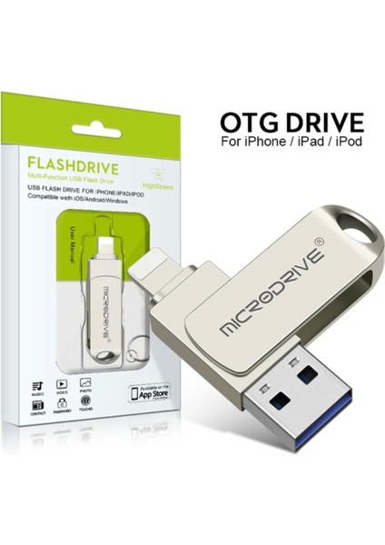 Iphone Lightning ve USB 3.0 512Gb. Metal USB Flash Bellek Otg Çift Girişli