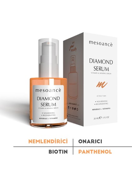 Diamond Vitamin Mineral Serum - Vitamin ve Mineraller İçeren Besleyici Cilt Serumu 30 ml