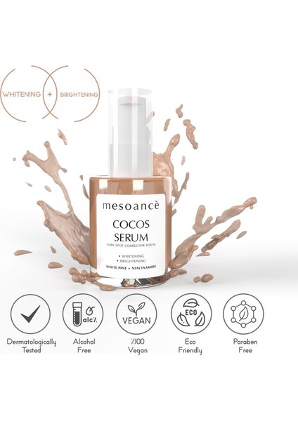 Cilt Serumu Niacinamide Leke , Eşitleyici Serum Cocos Dark Spot Corrector 30 ml