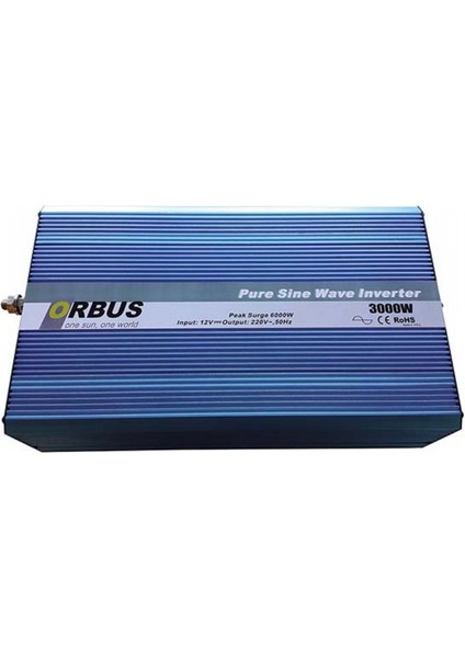 Inverter 3000W 12V Orbus Tam Sınus Intellıgent Aksesuar Siyah
