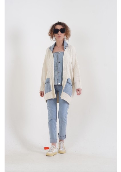 Taş Denim Detaylı Hırka modelleri