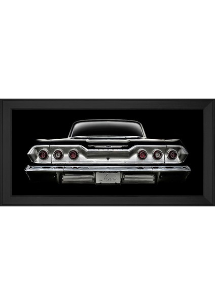 Siyah 1963 Chevrolet Impala Araba Motifli Kanvas Tablo