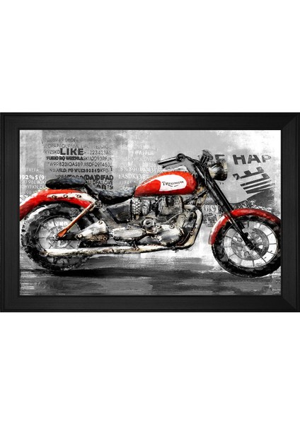 Triumph Motosiklet-2 Motifli Kanvas Tablo