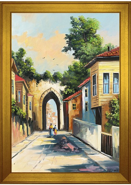 Eski Istanbul Sokakları Motifli Kanvas Tablo