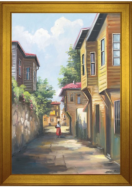 Eski Istanbul Sokakları Motifli Kanvas Tablo