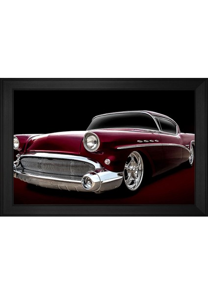 Kırmızı 1955 Buick Roadmaster Araba-3 Motifli Kanvas Tablo