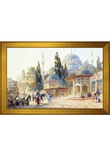 Eugène Napoleon Flandin Şehzade Camii Motifli Kanvas Tablo