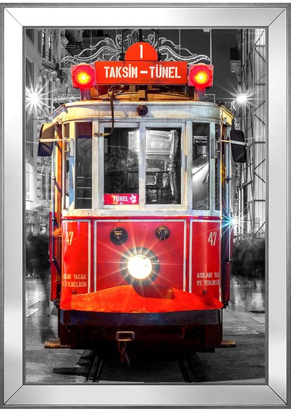 Taksim-Tünel Tramvay Motifli Kanvas Tablo