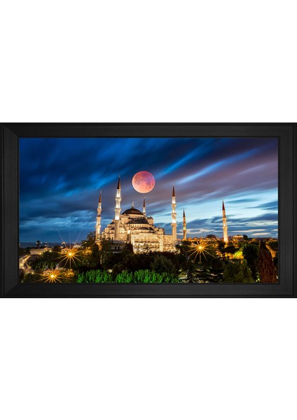 Sultan Ahmet Camii ve Gece Motifli Kanvas Tablo