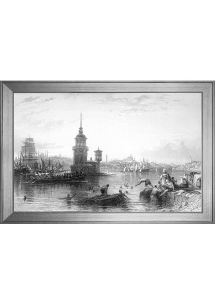 Eski Istanbul Motifli Kanvas Tablo