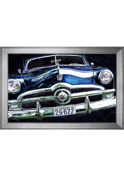 1950 Ford Klasik Araba Motifli Kanvas Tablo