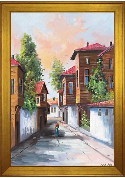Eski Istanbul Sokakları Motifli Kanvas Tablo
