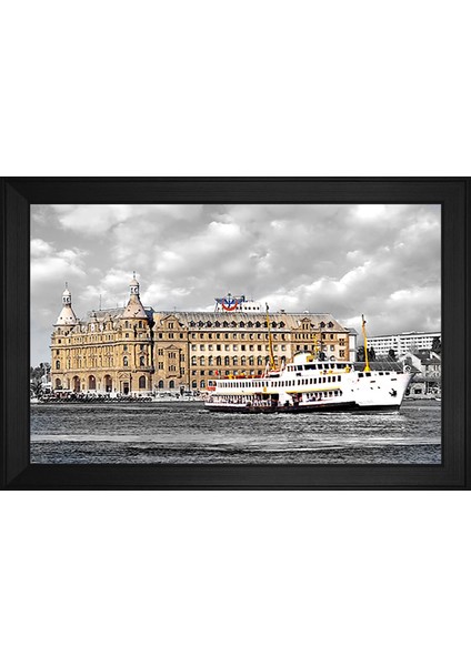 Haydarpaşa Tren Garı ve Vapur Motifli Kanvas Tablo