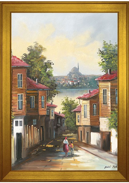 Eski Istanbul Sokakları Motifli Kanvas Tablo