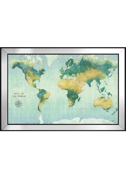 Harita Temalı Kanvas Tablo