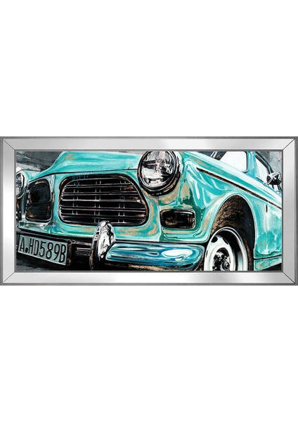 1965 Volvo Yağlı Boya Klasik Araba Motifli Kanvas Tablo