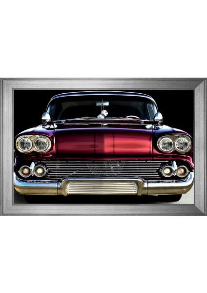 1958 Chevrolet Impala Araba-1 Motifli Kanvas Tablo