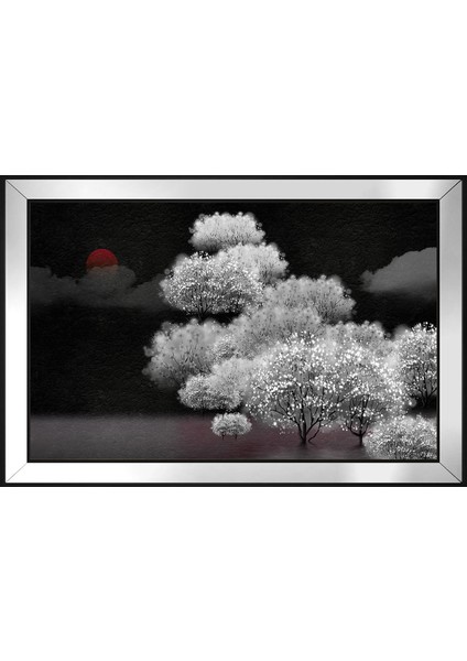 Soyut Ağaçlar Motifli Kanvas Tablo