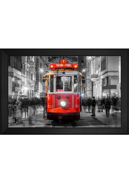Taksim-Tünel Tramvay Motifli Kanvas Tablo