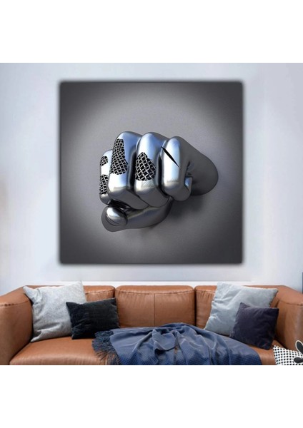 Diren Metalik Efektli Duvar Sanatı Kanvas Tablo