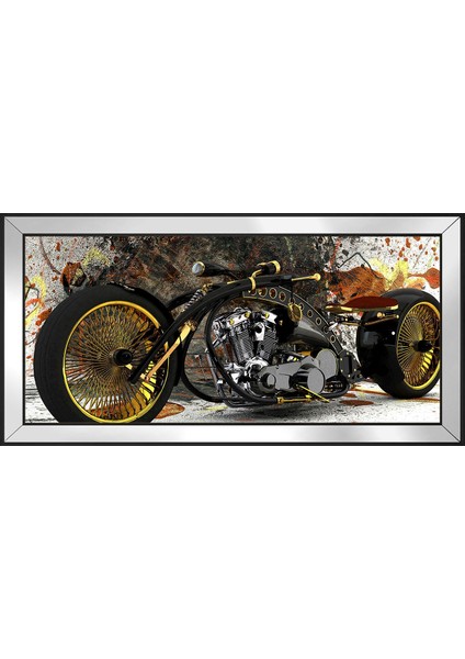 Özel Tasarım Chopper Motorsiklet Motifli Kanvas Tablo
