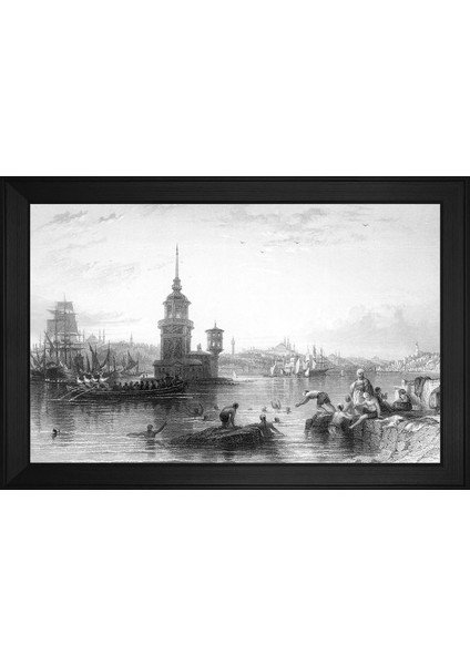 Eski Istanbul Motifli Kanvas Tablo