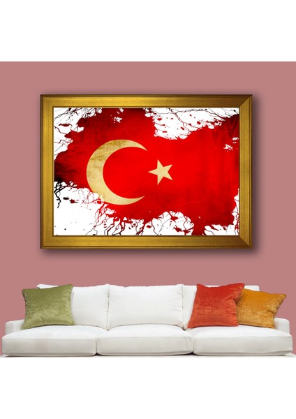 Türkiye Bayrağı Çerçeveli Tablo