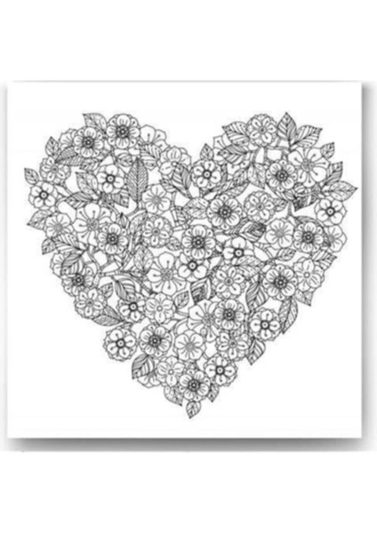 Mandala Kalp Nakış Tablo 35 x 35 cm