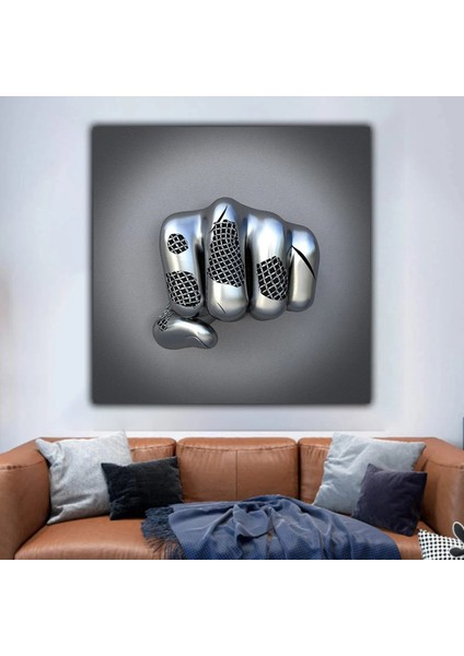 Yanındayım Metalik Efektli Duvar Sanatı Kanvas Tablo