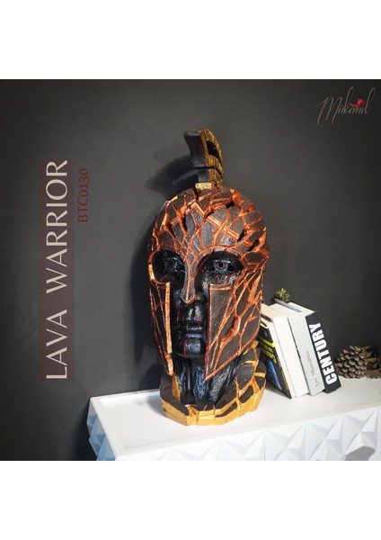 Lav savaşçısı heykeli –savaş karakterini yansıtan el yapımı dekor –Mükemel orijinal tasarım