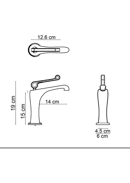FA-6012 Fırçalanmış Altın Lavabo Bataryası