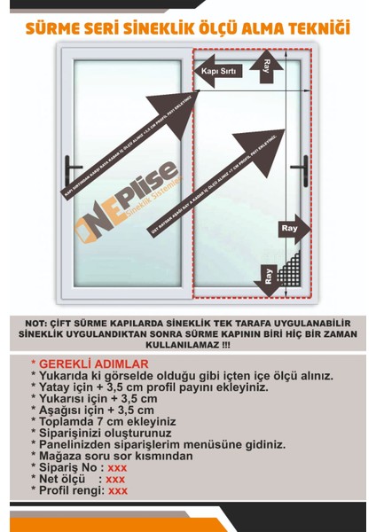 Plise Akordiyon Sineklik (Ahşap Pencere, Pimapen Pencere, Alüminyum Pencere) (En: 0-70 x Boy: 0-140)