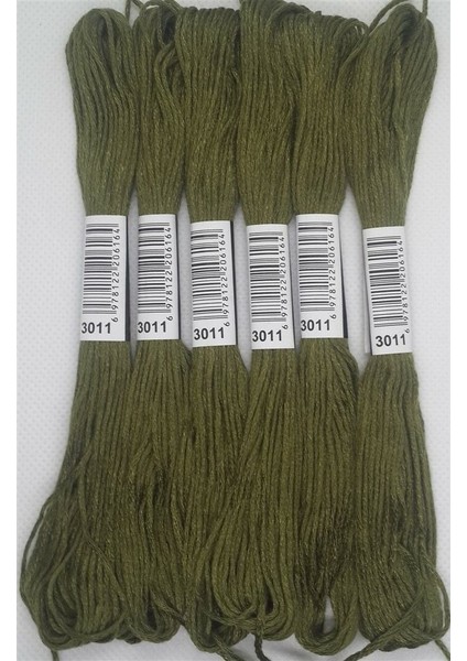 Almila 6 Adet Tek Renk Etamin Kanaviçe Bileklik Brezilya Nakış Ipi 7 3011