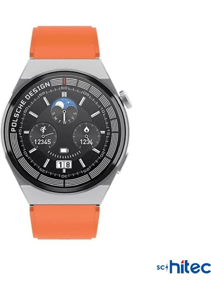 ScHitec 2024 Watch GT3 Max Android İos HarmonyOs Uyumlu Akıllı Saat Turuncu