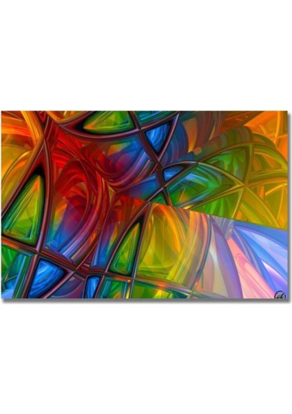 Soyut Karışık Renkli Tablo 40 x 30 cm
