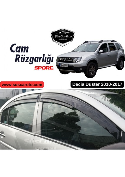Dacia Duster 2010-2017 Uyumlu Mugen Cam Rüzgarlığı Seti Piano Black 4'lü