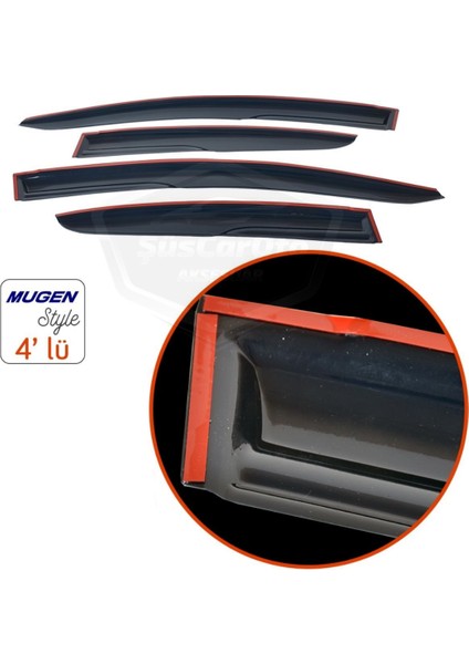 Dacia Duster 2010-2017 Uyumlu Mugen Cam Rüzgarlığı Seti Piano Black 4'lü fiyatları