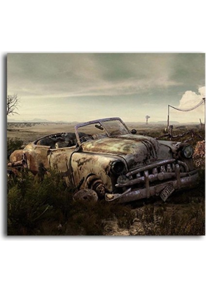Çiftlikte Batık Araba Tablo 60 x 80 cm