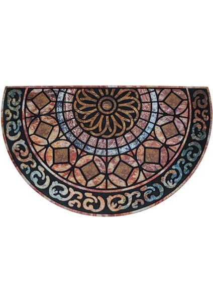 Renkli Oval Kapı Önü Paspası 75X45CM